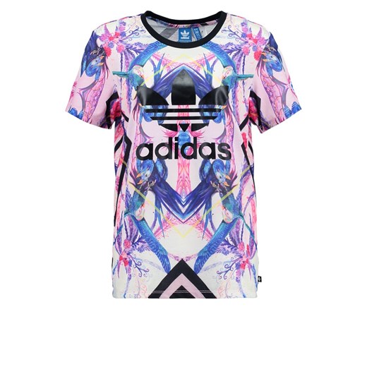 adidas Originals Tshirt z nadrukiem multicolor zalando fioletowy Bluzki z krótkim rękawem