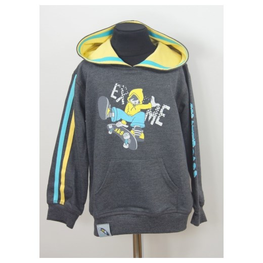 Bluza dresowa dla chłopca Kiki Kids, Urban Rider - rozmiar 104 piccolino-sklep-pl szary bawełna