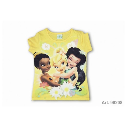 Bluzka dziewczęca z krótkim rękawem - Tinker Bell, żółta, rozmiar 98 piccolino-sklep-pl zolty bawełna
