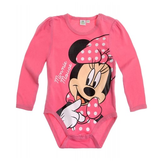 Body dziewczęce długi rękaw Myszka Minnie Disney rozmiar 92 - różowe piccolino-sklep-pl rozowy bawełna