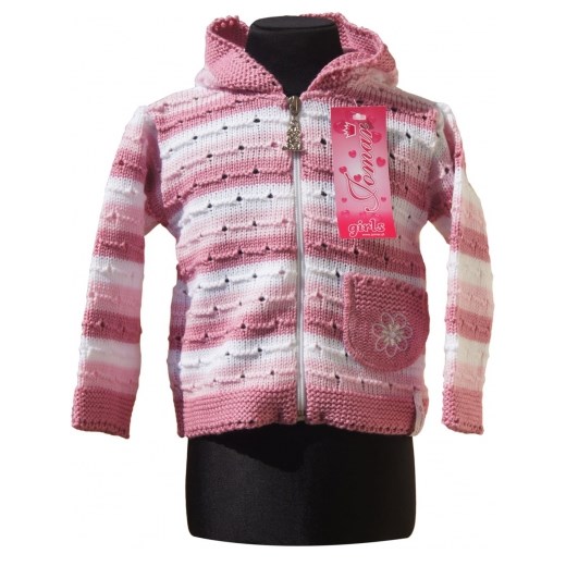 Sweterek zapinany, dla dziewczynki - rozm. 104 piccolino-sklep-pl rozowy akryl