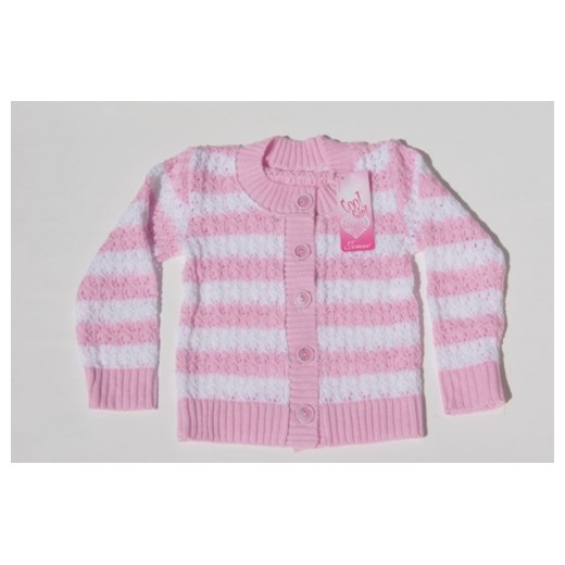Sweterek dziecięcy zapinany - rozmiar 134 piccolino-sklep-pl rozowy akryl