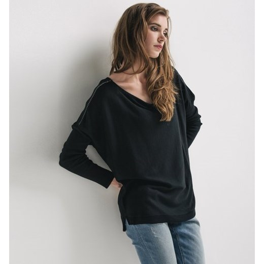 Sweter oversize promod-pl czarny casual