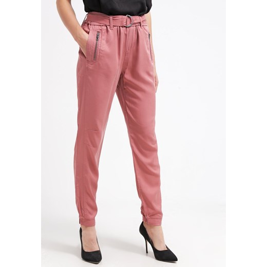 Esprit Spodnie materiałowe dark mauve zalando rozowy fit