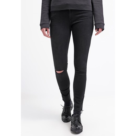 Levi's® 711 SKINNY Jeansy Slim fit black tide destructed zalando czarny casual
