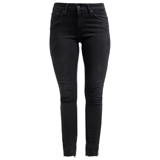 Levi's® 711 SKINNY Jeansy Slim fit black tide destructed zalando czarny bawełna