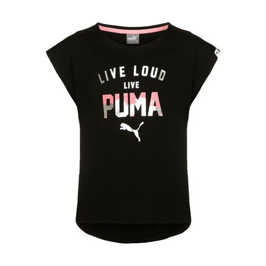 Puma FUN Koszulka sportowa black zalando czarny bawełna