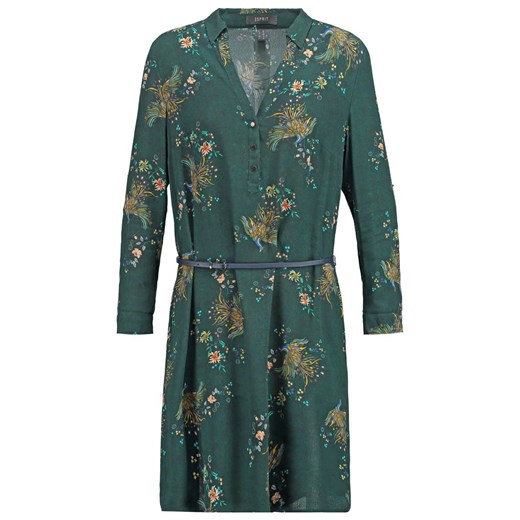 Esprit Collection FLUENT Sukienka koszulowa bottle green zalando zielony boho