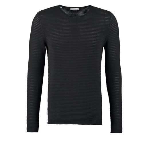 Selected Homme SHGARY Sweter black zalando czarny abstrakcyjne wzory
