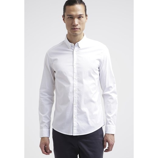 Esprit SLIM FIT Koszula white zalando szary bez wzorów/nadruków