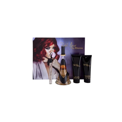 Rihanna Reb´l Fleur zestaw upominkowy I. woda perfumowana 100 ml + mleczko do ciała 90 ml + żel pod prysznic 90 ml + woda perfumowana 10 ml + do każdego zamówienia upominek. iperfumy-pl czerwony