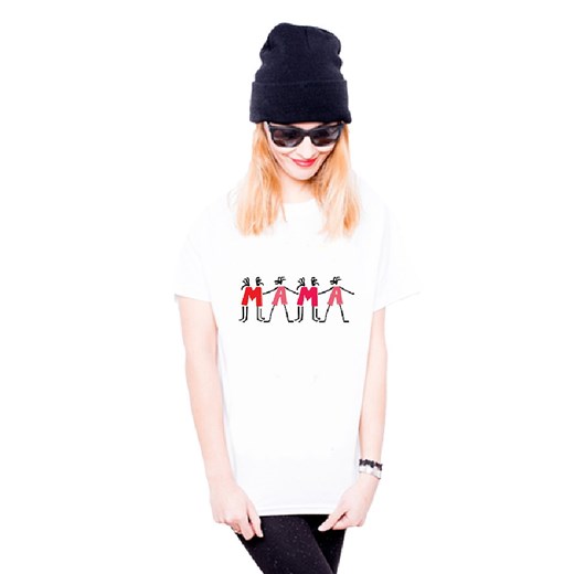 Zestaw koszulek rodzinnych - Mama - Tata - Syn - Córka mybaze-com bialy t-shirty