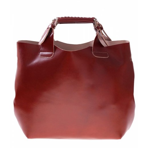 Torebka Skórzana typu Shopperbag + Kosmetyczka Produkt Włoski brązowa torbs-pl brazowy 