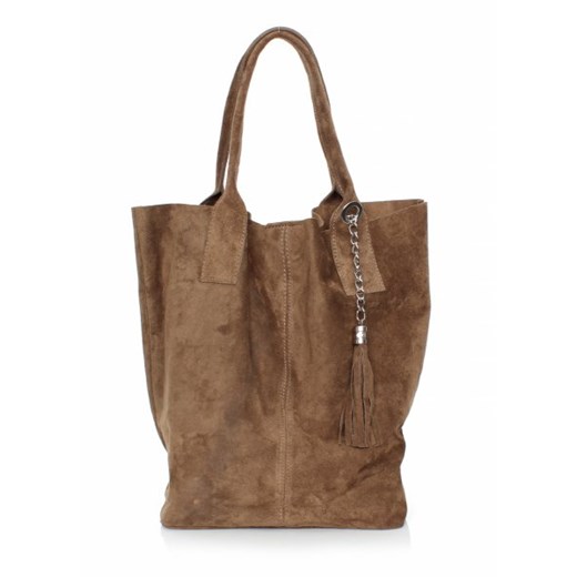 Shopperbag Skóra naturalna Zamszowa Genuine Leather ziemisty torbs-pl brazowy 