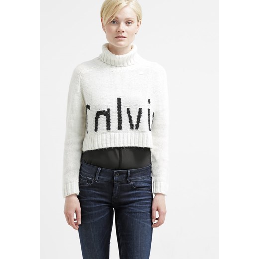 Calvin Klein Jeans CAMILE Sweter white zalando  Długie swetry damskie