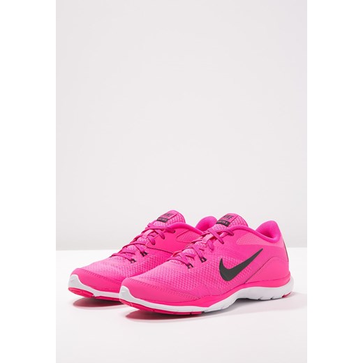 Nike Performance FLEX TRAINER 5 Obuwie treningowe pink pow/anthracite/pink fluo/white zalando rozowy lato