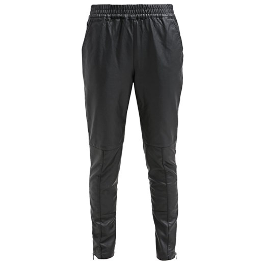 Minimum MARIKE Spodnie materiałowe black zalando szary bez wzorów/nadruków