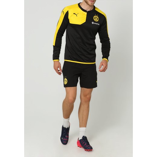 Puma BVB TRAINING Koszulka treningowa black/cyber yellow zalando czarny poliester