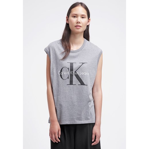 Calvin Klein Jeans Tshirt z nadrukiem light grey zalando rozowy Bluzki z nadrukiem