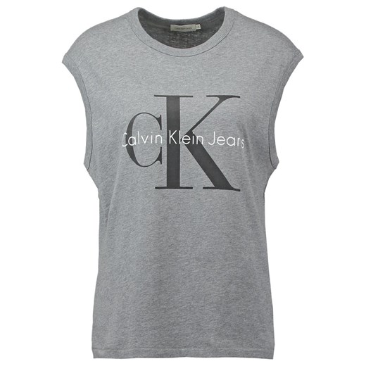 Calvin Klein Jeans Tshirt z nadrukiem light grey zalando szary bawełna