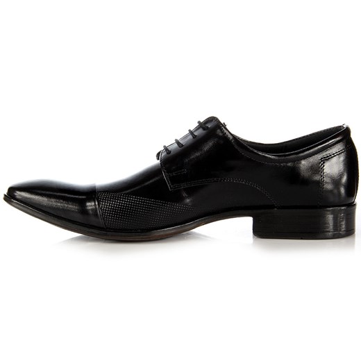 GREGOR GRE117 czarne skórzane półbuty męskie wizytowe butyraj-pl czarny Modne buty LP