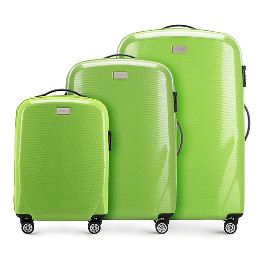 56-3-57X-80 Komplet walizek na kółkach wittchen zielony na kółkach