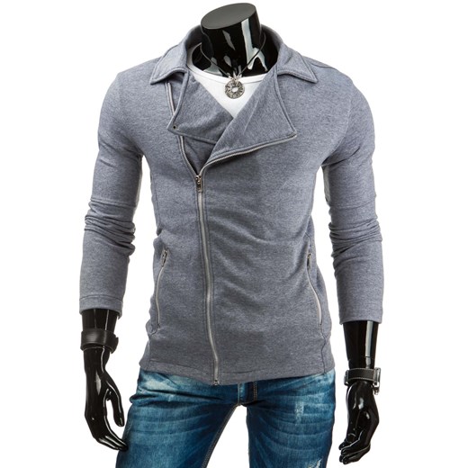 Rozpinana męska bluza antracytowa (bx1106) - Antracytowy dstreet niebieski bawełna