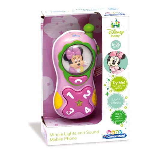 Clementoni, Myszka Minnie, Telefon, zabawka interaktywna - Odzież dziecięca w promocji 3za2! empik bialy