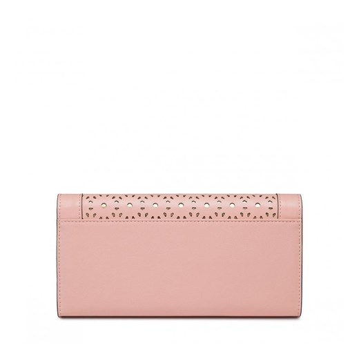 NUCELLE Delikatny skórzany portfel  damski Różowy etorba-pl rozowy skóra