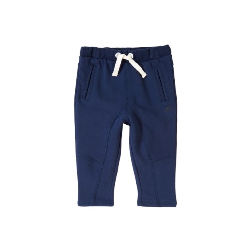 s.OLIVER Boys Mini Spodnie dark blue pinkorblue-pl granatowy bawełna
