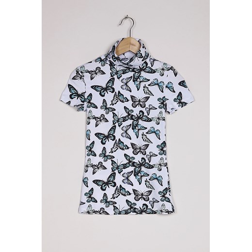 Turtleneck t-shirt with butterflies terranova niebieski T-shirty