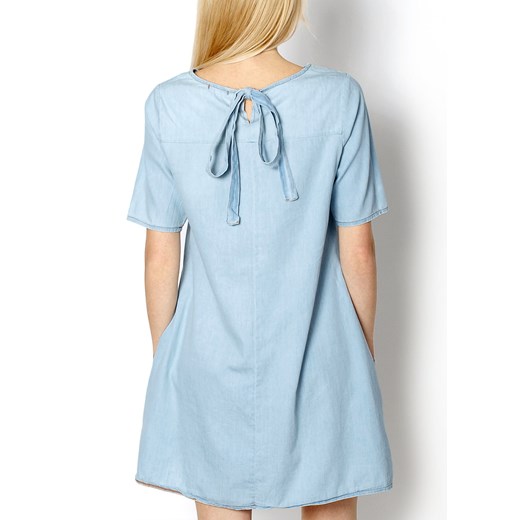 Jeansowa sukienka trapezowa zoio-pl niebieski lato