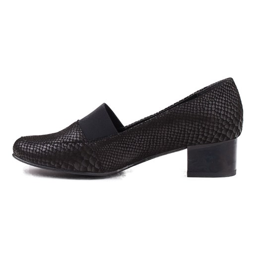 0127P-123 Marco Shoes półbuty czarne - skóra wężowa milandi-pl czarny nowoczesny