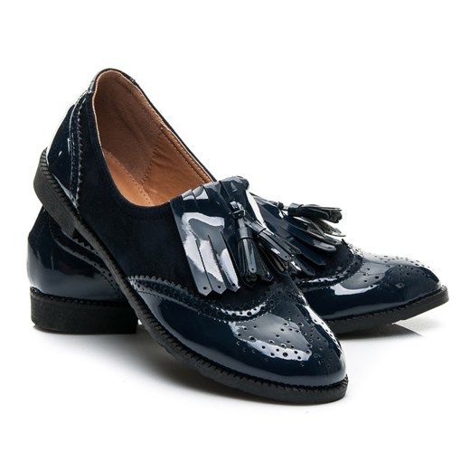 BUTY RETRO Z FRĘDZLAMI czasnabuty-pl czarny jesień