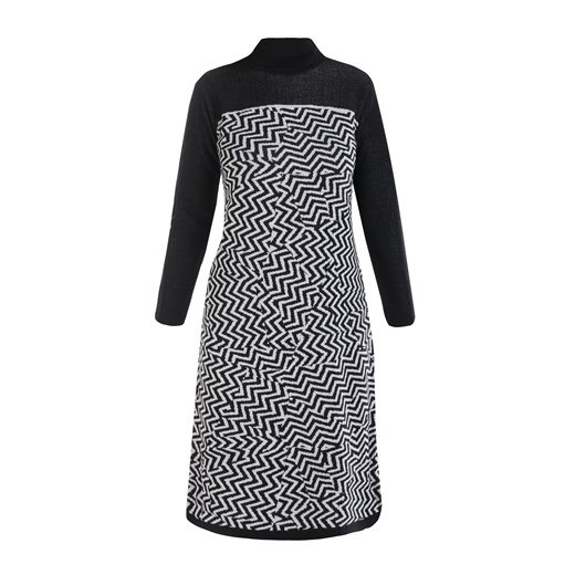 Sukienka z geometrycznym wzorem e-monnari szary bez wzorów/nadruków