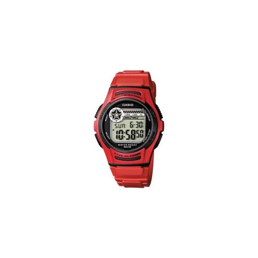 Zegarek męski Casio Sports Timer W-213-4AVEF minuta-pl czerwony sportowy