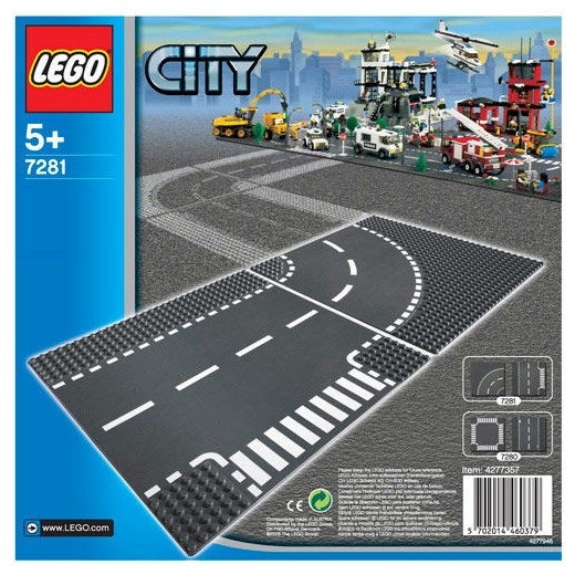 LEGO CITY, klocki Płytka - drogi (łuki), 7281 - Darmowa dostawa do salonów empik! smyk-com szary