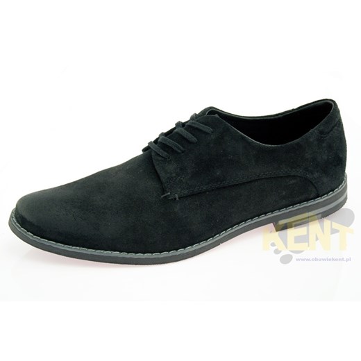 KENT 215 CZARNE WELUR - Męskie buty skórzane, krok w stronę dobrego stylu sklep-obuwniczy-kent czarny elegancki