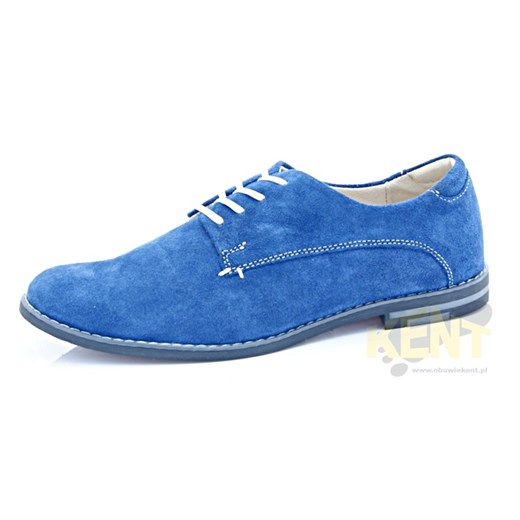 KENT 215 GRANATOWE WELUR - Męskie buty skórzane, krok w stronę dobrego stylu sklep-obuwniczy-kent niebieski elegancki