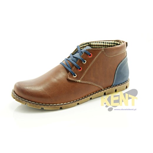 KENT 226 BRĄZ-GRANAT - Podwyższone buty ze skóry naturalnej sklep-obuwniczy-kent brazowy Półbuty skórzane męskie