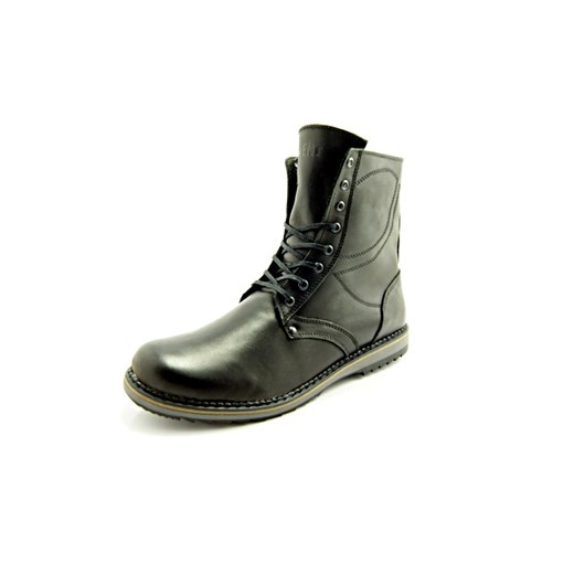 KENT 235 CZARNE - Klasyczne wysokie buty męskie ze skóry sklep-obuwniczy-kent szary naturalne