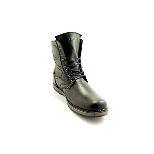 KENT 235 CZARNE - Klasyczne wysokie buty męskie ze skóry sklep-obuwniczy-kent szary wełna