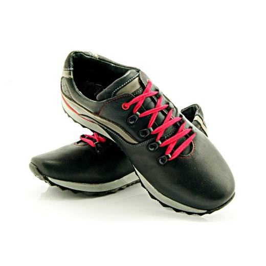 KENT 268R CZARNY-CZERWONY - Skórzane buty męskie w sportowym stylu sklep-obuwniczy-kent szary marynarski
