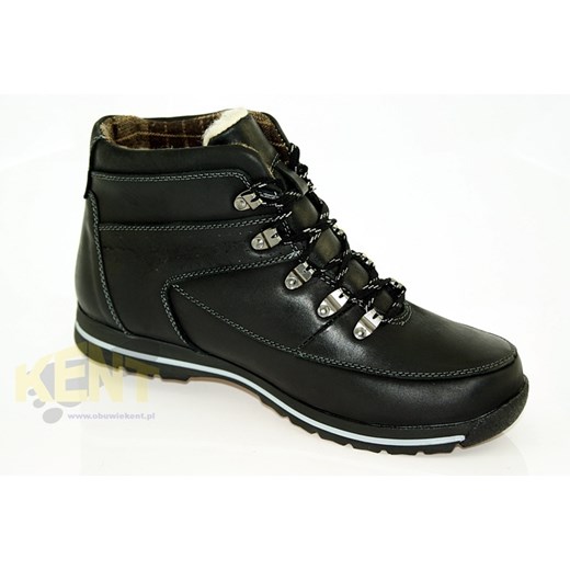 KENT 350 CZARNE - Zimowe buty skórzane w stylu Timberland sklep-obuwniczy-kent czarny naturalne