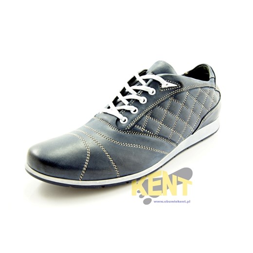 KENT 510K GRANATOWE - Skórzane buty męskie sportowa elegancja sklep-obuwniczy-kent  Półbuty skórzane męskie