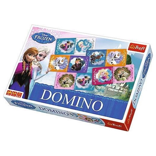 Kraina Lodu, gra logiczna Domino - Odzież dziecięca w promocji 3za2! empik niebieski motyw z bajki
