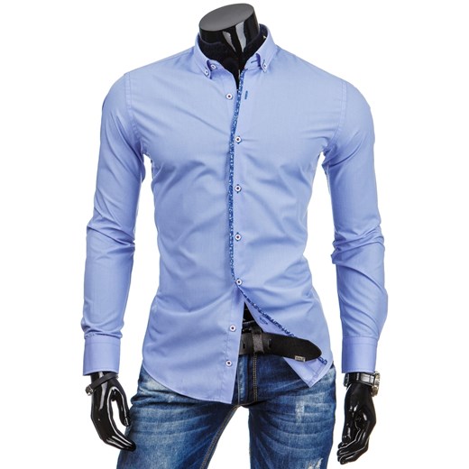 Koszula męska DSTREET błękitna (dx0850) dstreet niebieski bawełna