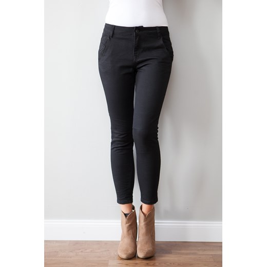 Spodnie jeansowe typu BOYFRIEND czarne fasardi-com czarny Jeansy damskie slim