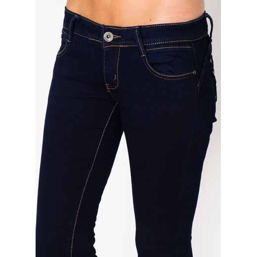 Klasyczne ciemne jeansy push up zoio-pl czarny elastan