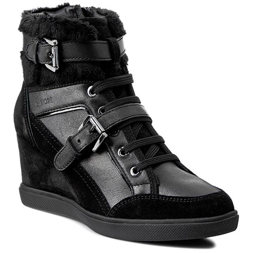Sneakersy GEOX - D Eleni D D5467D 04322 C9999 Czarny eobuwie-pl czarny zima